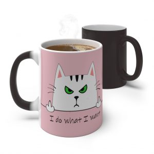 rude kitty color changing mug