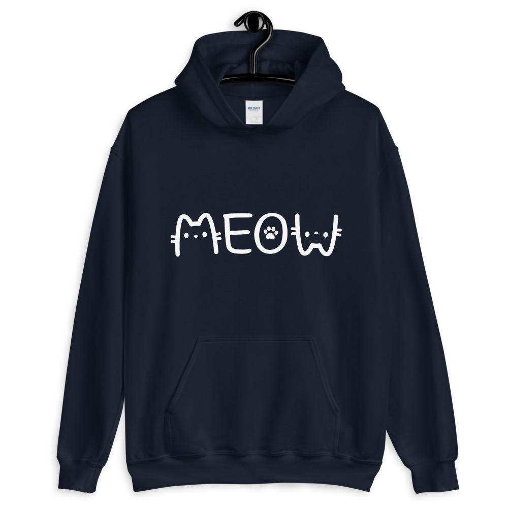 MEOW Cat Lovers Unisex Hoodie - Multiple Colors - Bratty Catty