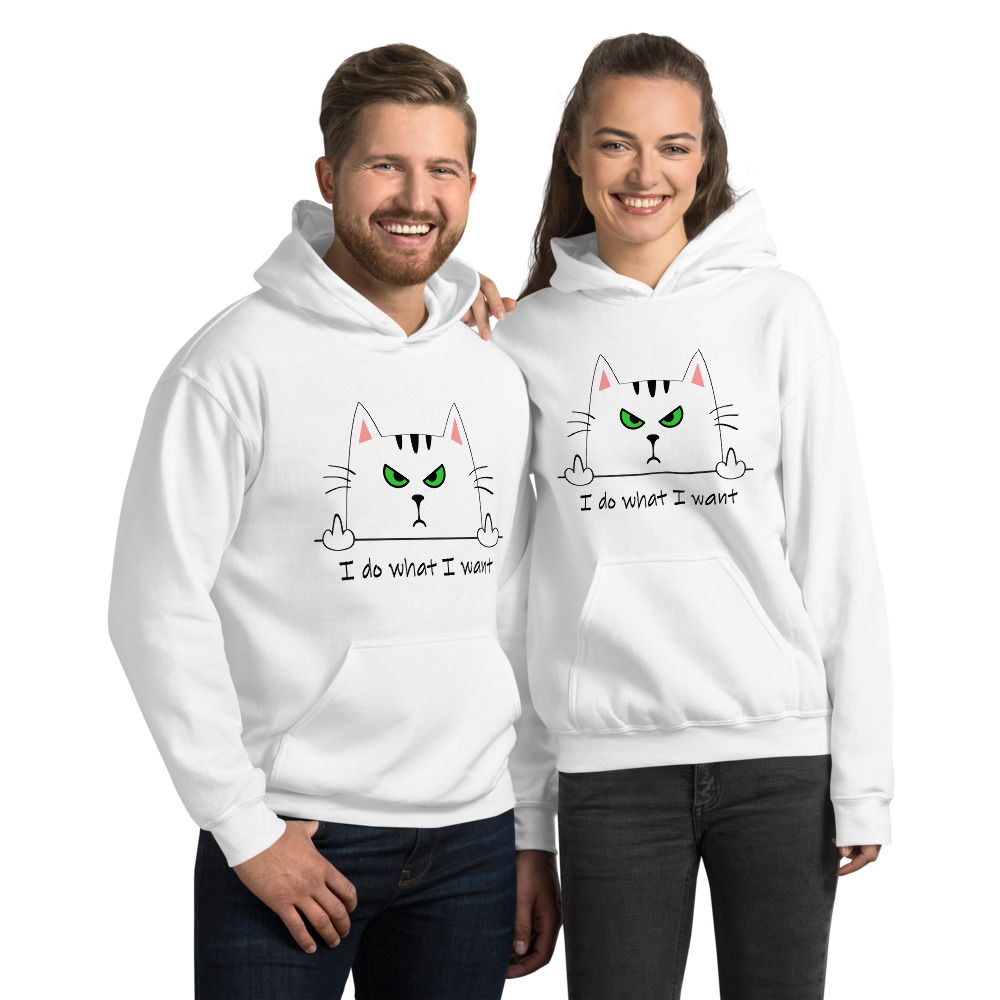 Download Rude Kitty Unisex Hoodie - Multiple Colors! - Bratty Catty
